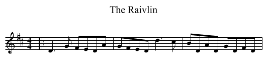 The Raivlin - staff notation
