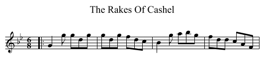 The Rakes Of Cashel - staff notation