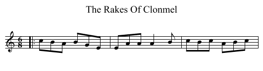 The Rakes Of Clonmel - staff notation