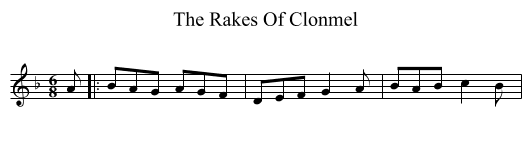 The Rakes Of Clonmel - staff notation