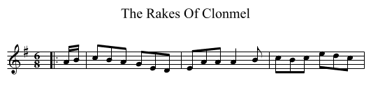 The Rakes Of Clonmel - staff notation