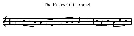 The Rakes Of Clonmel - staff notation
