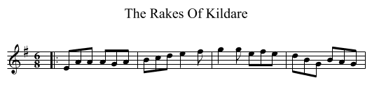 The Rakes Of Kildare - staff notation