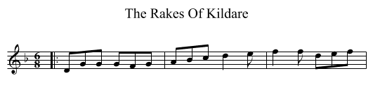 The Rakes Of Kildare - staff notation