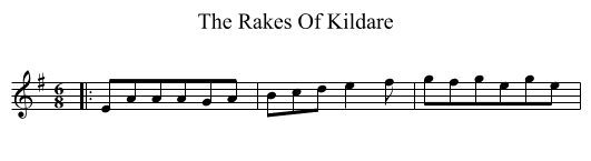 The Rakes Of Kildare - staff notation