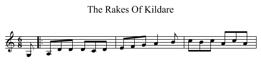 The Rakes Of Kildare - staff notation