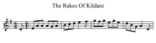 The Rakes Of Kildare - staff notation