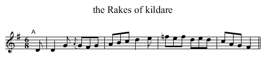 the Rakes of kildare - staff notation