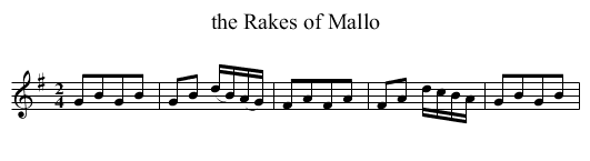 the Rakes of Mallo - staff notation