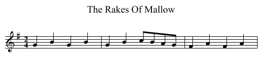The Rakes Of Mallow - staff notation