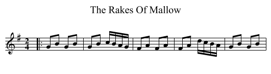 The Rakes Of Mallow - staff notation