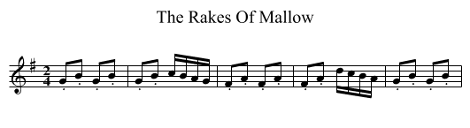 The Rakes Of Mallow - staff notation