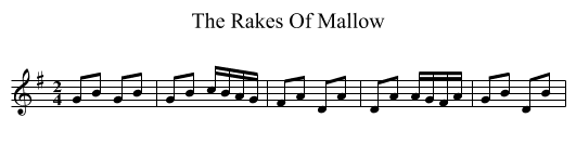 The Rakes Of Mallow - staff notation