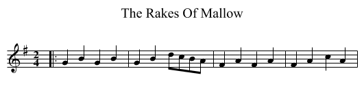 The Rakes Of Mallow - staff notation