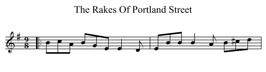 The Rakes Of Portland Street - staff notation