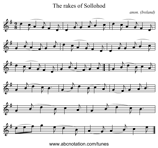 The rakes of Sollohod - staff notation