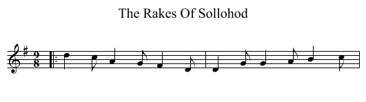 The Rakes Of Sollohod - staff notation