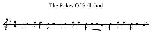 The Rakes Of Sollohod - staff notation