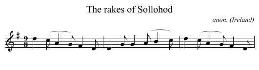 The rakes of Sollohod - staff notation