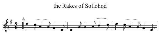 the Rakes of Sollohod - staff notation