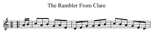 The Rambler From Clare - staff notation