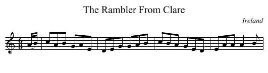 The Rambler From Clare - staff notation
