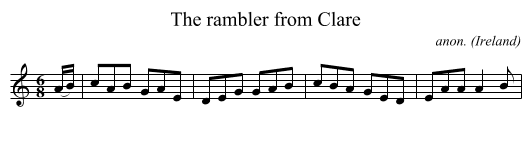 The rambler from Clare - staff notation