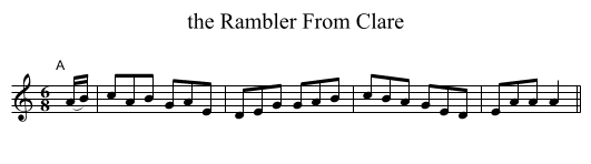 the Rambler From Clare - staff notation