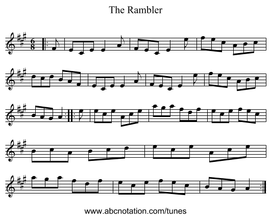 The Rambler - staff notation