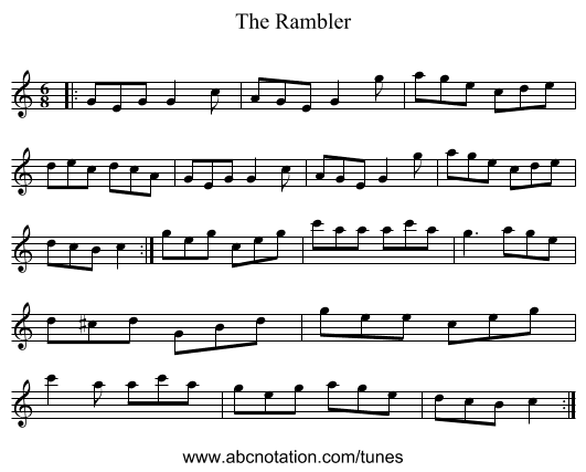 The Rambler - staff notation