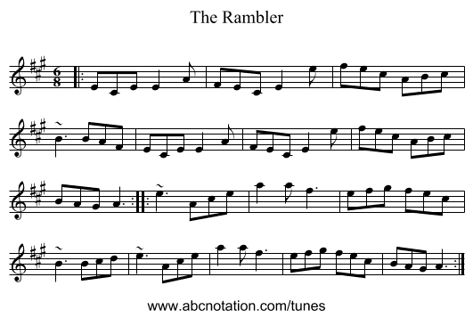 The Rambler - staff notation