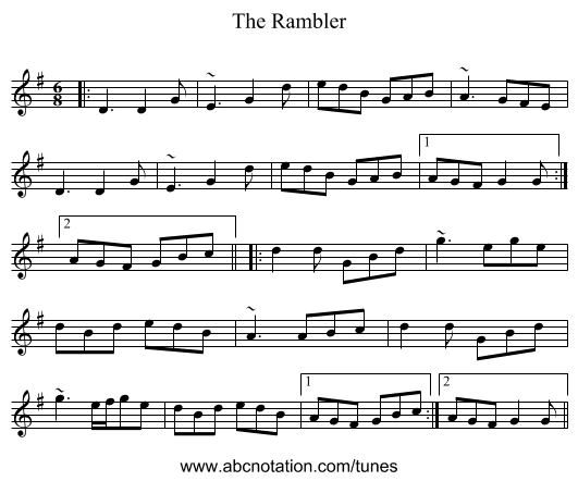 The Rambler - staff notation