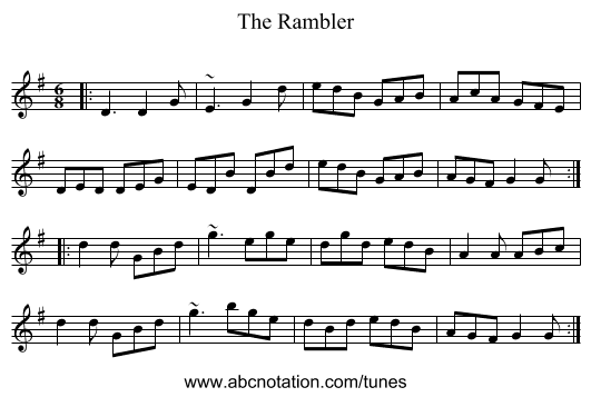 The Rambler - staff notation