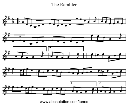 The Rambler - staff notation
