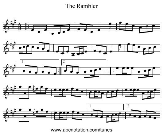 The Rambler - staff notation