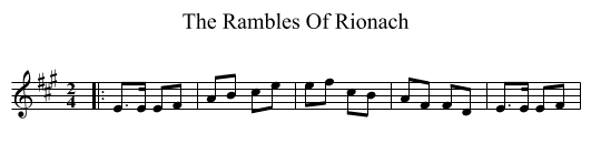 The Rambles Of Rionach - staff notation