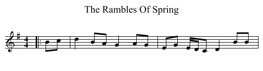 The Rambles Of Spring - staff notation