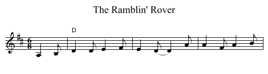 The Ramblin' Rover - staff notation