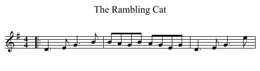 The Rambling Cat - staff notation