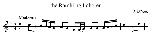 the Rambling Laborer - staff notation