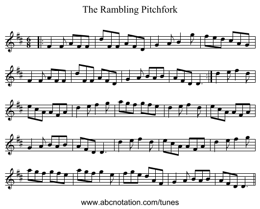The Rambling Pitchfork - staff notation