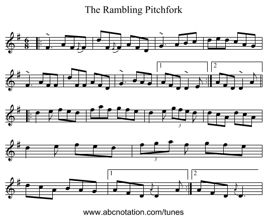 The Rambling Pitchfork - staff notation