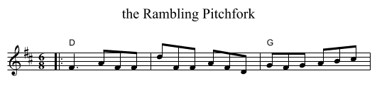the Rambling Pitchfork - staff notation