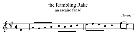 the Rambling Rake - staff notation