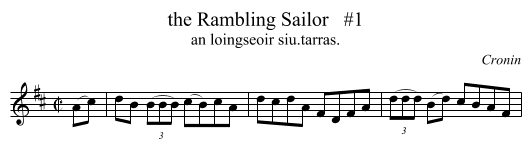 the Rambling Sailor   #1 - staff notation