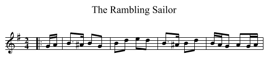 The Rambling Sailor - staff notation