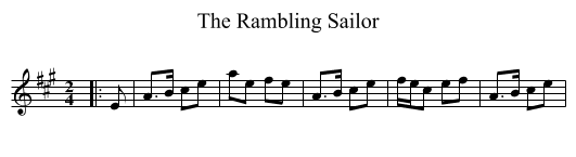 The Rambling Sailor - staff notation