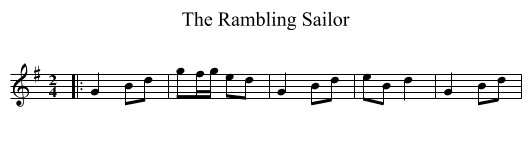 The Rambling Sailor - staff notation
