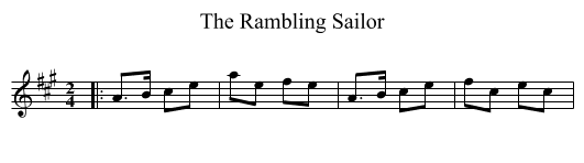 The Rambling Sailor - staff notation