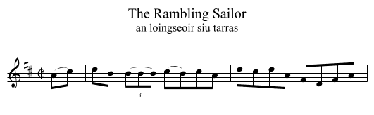 The Rambling Sailor - staff notation